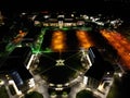 Aerial view of Stockton University Campus at night in Galloway, the United States