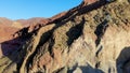 Aerial view of Stone formation in Rainbow valley ,Valle del Arcoiris, at the Atacama desert, Chile.