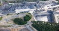 Aerial view : Stone quarry Royalty Free Stock Photo