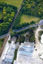 Aerial View : Stone quarry buildings along a road Royalty Free Stock Photo