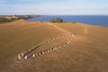 Aerial view of the stone ship Ales stones