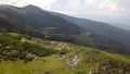 Aerial view of stones in the mountains, close up