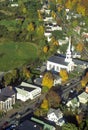 Aerial view of Stowe, VT in Autumn on Scenic Route 100 Royalty Free Stock Photo