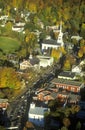 Aerial view of Stowe, VT in Autumn on Scenic Route 100 Royalty Free Stock Photo