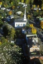 Aerial view of Stowe, VT in Autumn on Scenic Route 100 Royalty Free Stock Photo