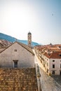 Aerial view of Stradun main street, Dubrovnik old city. Sunny day morning