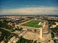 Aerial view of Strahov Stadium in Prague Royalty Free Stock Photo