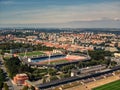 aerial view of Strahov Stadium in Prague