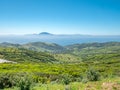 Aerial view of the Strait of Gibraltar and the Mediterranean sea. Royalty Free Stock Photo