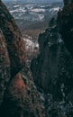 Aerial view of strangely shaped Belogradchik Rocks in Bulgaria