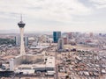 Aerial view of Stratosphere Tower in the northern end of Las Vegas, Nevada, USA Royalty Free Stock Photo