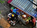 Aerial View of Street food cart Vietnam