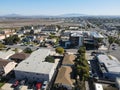 Aerial view of street and houses in Imperial Beach area in San Diego