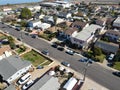 Aerial view of street and houses in Imperial Beach area in San Diego