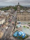 Aerial view of streets in Edinburgh Royalty Free Stock Photo
