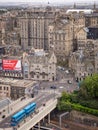 Aerial view of streets in Edinburgh