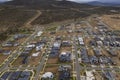 Aerial view of streets, houses and housing development Royalty Free Stock Photo