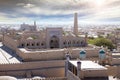 Aerial view on streets of the old city. Uzbekistan. Khiva