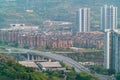 Aerial view of streets in Yubei District, Chongqing Royalty Free Stock Photo