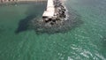 Aerial view of stunning turquoise sea in the summ