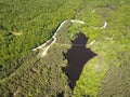 Aerial view of Sua Gabra Lakes at Lozenska Mountain, Bulgaria Royalty Free Stock Photo