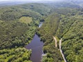 Aerial view of Sua Gabra Lakes at Lozenska Mountain, Bulgaria Royalty Free Stock Photo