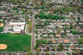 Aerial view of suburban community on Long Island New York