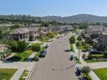 Aerial view suburban neighborhood with big villas Royalty Free Stock Photo