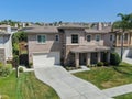 Aerial view suburban neighborhood with big villas Royalty Free Stock Photo