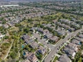 Aerial view suburban neighborhood with big villas Royalty Free Stock Photo