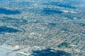 Aerial view of the suburbs of Los Angeles, California Royalty Free Stock Photo