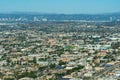 Aerial view of the suburbs of Los Angeles, California Royalty Free Stock Photo