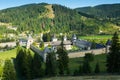 Aerial view of Sucevita monastery, Romania Royalty Free Stock Photo