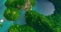 Aerial view of Sugba lagoon. Beautiful landscape with blue sea lagoon, National Park, Siargao Island, Philippines Royalty Free Stock Photo