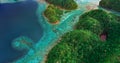 Aerial view of Sugba lagoon. Beautiful landscape with blue sea lagoon, National Park, Siargao Island, Philippines Royalty Free Stock Photo