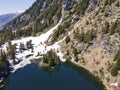 Aerial view of Suhoto Lake The dry lake, Rila Mountain, Bulgaria