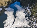 Aerial view of Suhoto Lake The dry lake, Rila Mountain, Bulgaria