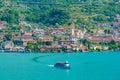 Aerial view of Sulzano from Monte Isola in Italy Royalty Free Stock Photo