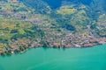 Aerial view of Sulzano from Monte Isola in Italy Royalty Free Stock Photo