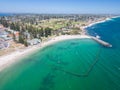 Aerial view of the sunny city of Perth, Australia. Royalty Free Stock Photo