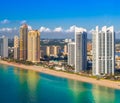 Aerial View of Sunny Isles Beach from the Ocean