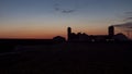 Sunrise Over an Amish Farm with Blues and Reds Royalty Free Stock Photo
