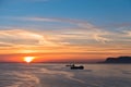 Aerial view of sunrise at Palermo harbor, Sicily Royalty Free Stock Photo