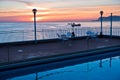 Aerial view of sunrise at Palermo harbor, Sicily Royalty Free Stock Photo