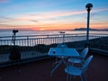 Aerial view of sunrise at Palermo harbor, Sicily Royalty Free Stock Photo