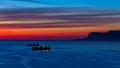 Aerial view of sunrise at Palermo harbor, Sicily Royalty Free Stock Photo