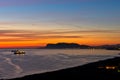 Aerial view of sunrise at Palermo harbor, Sicily Royalty Free Stock Photo