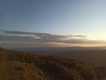 Aerial view of the sunset at the Cer mountain, Serbia Royalty Free Stock Photo