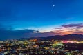 aerial view during sunset at Khao Rang the landmark viewpoint of Phuket Royalty Free Stock Photo