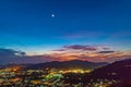 aerial view during sunset at Khao Rang the landmark viewpoint of Phuket Royalty Free Stock Photo